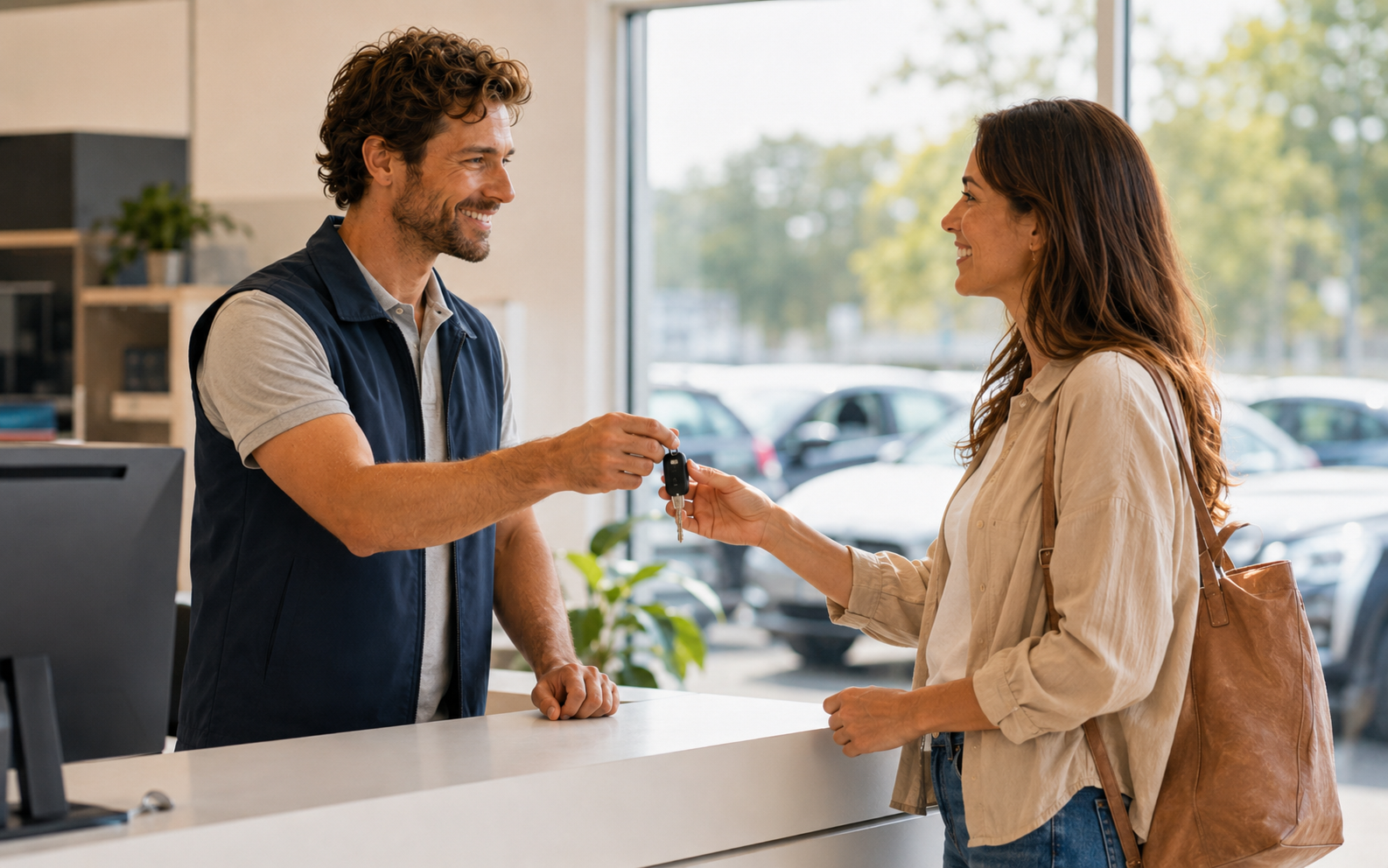 Hiring a car — English speaking practice scene