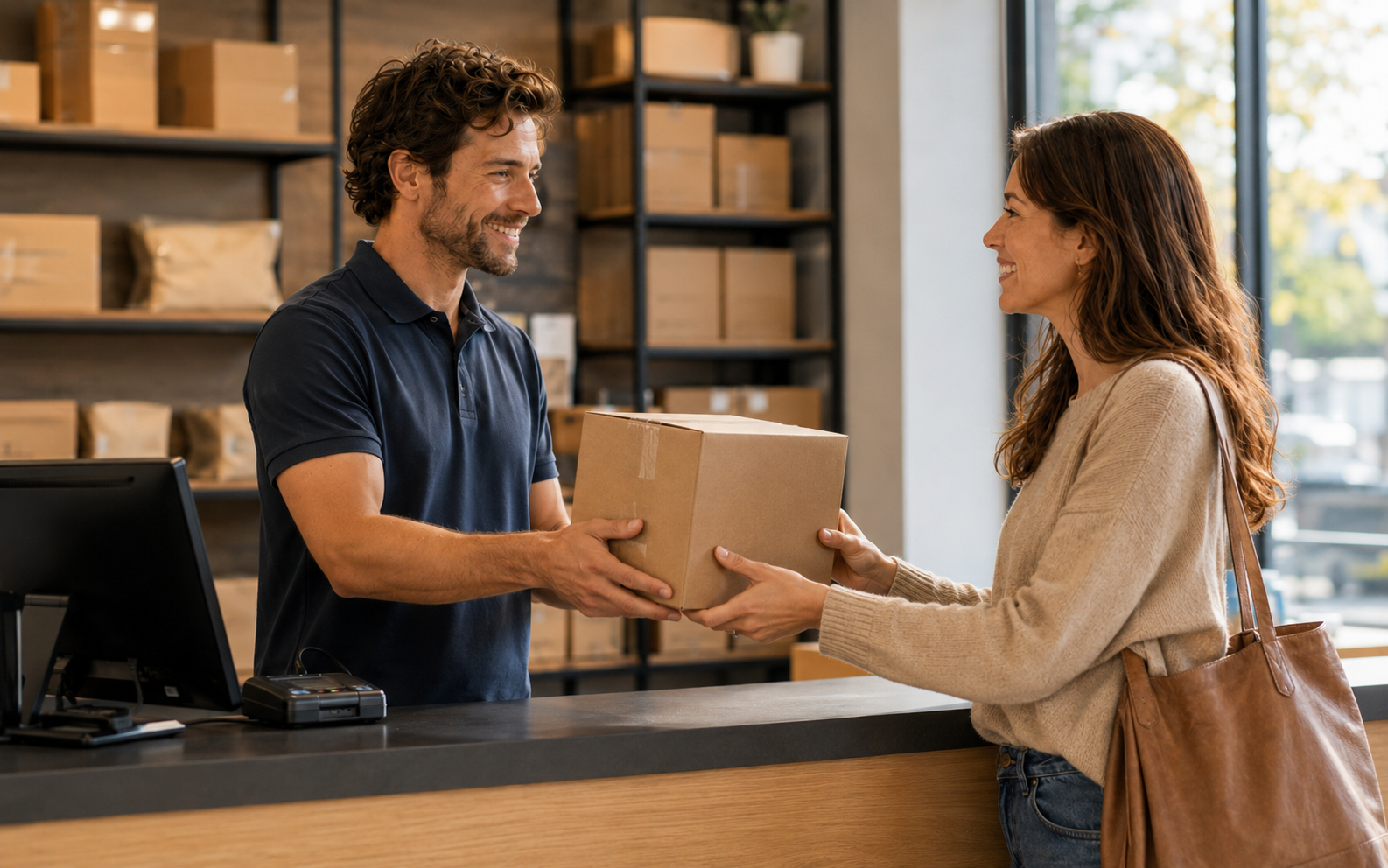 Collecting an order — English speaking practice scene