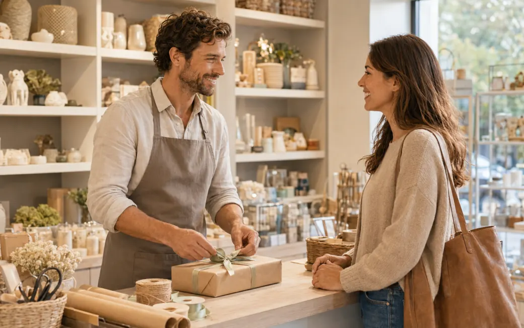 Buying a gift — English speaking practice scene