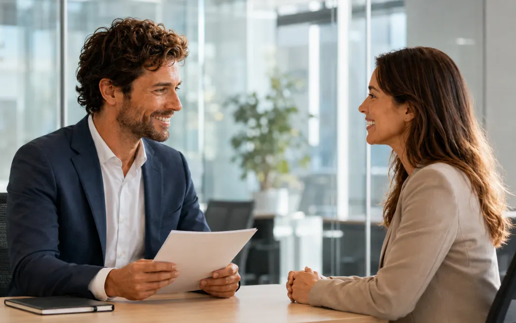 Job interview — English speaking practice scene