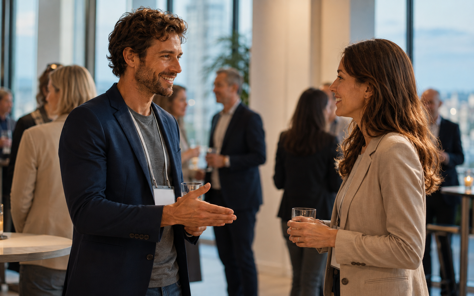 Networking introduction — English speaking practice scene