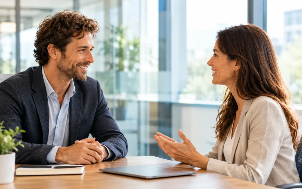 One-on-one with your manager — English speaking practice scene