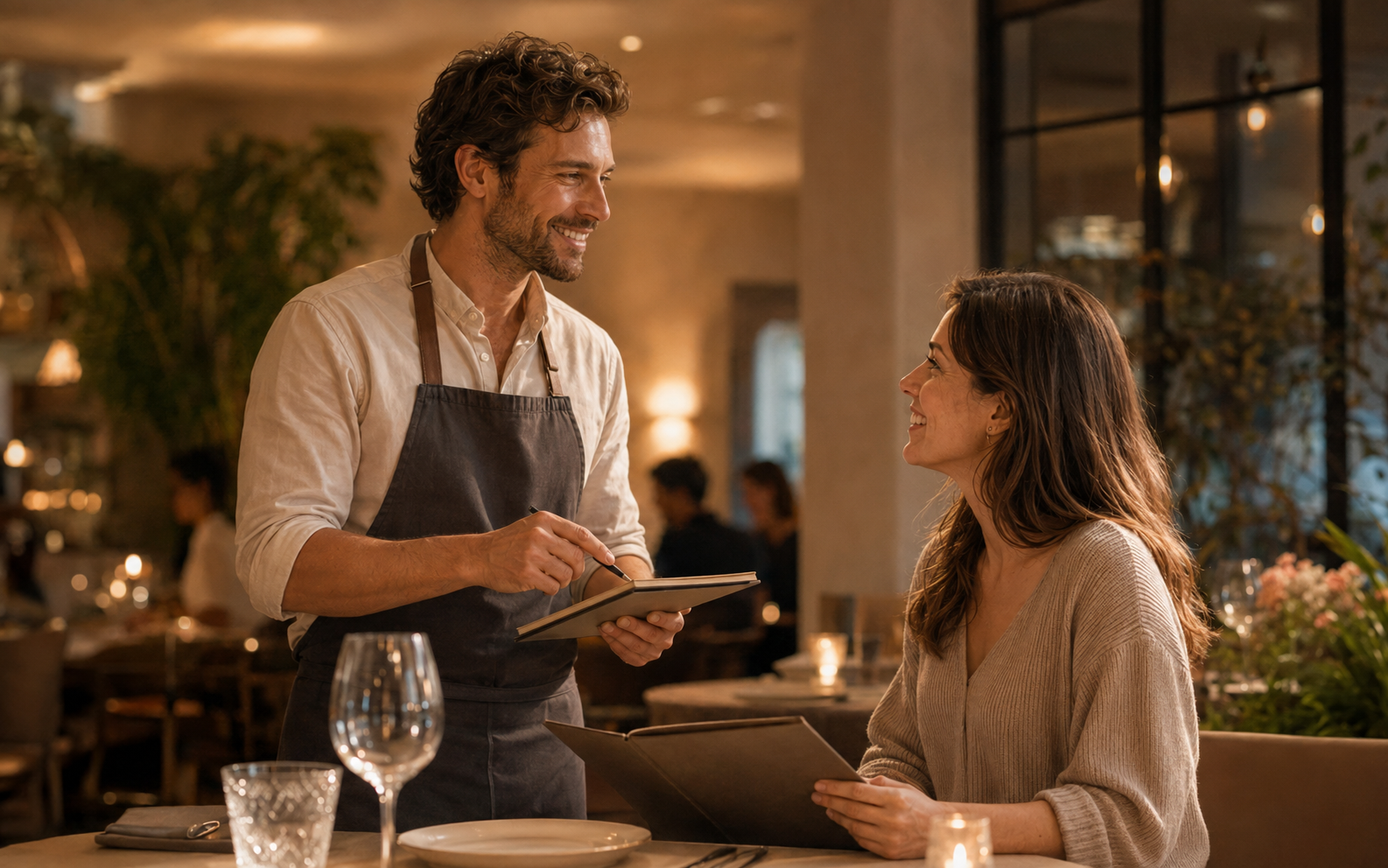 Order at a restaurant — English speaking practice scene