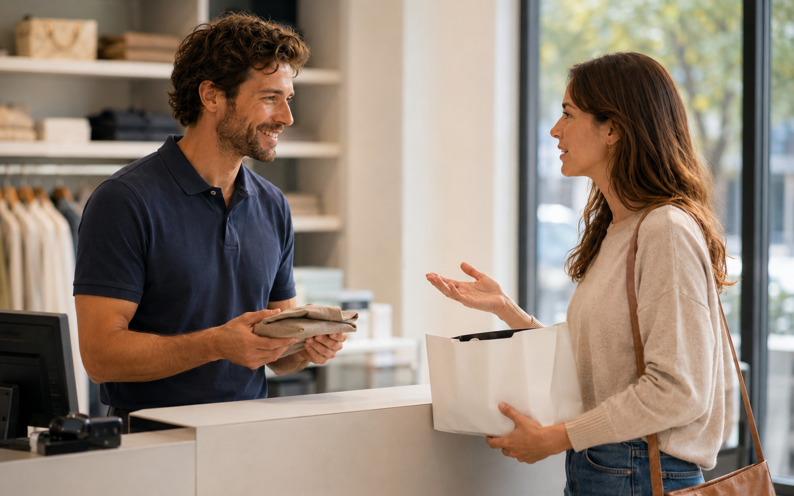 Returning an item — English speaking practice scene