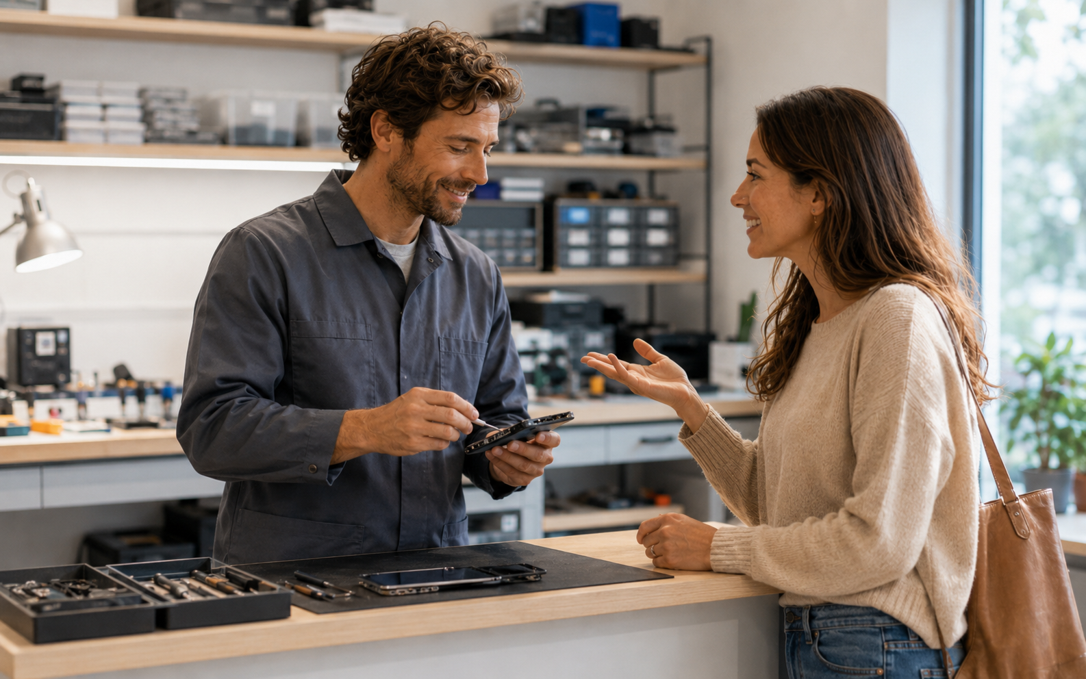 Warranty and repair — English speaking practice scene